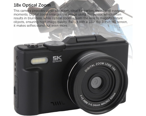 Цифрова ретро-камера 5K 75MP, Wi-Fi