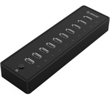 10-портовий USB 2.0 концентратор даних ORICO Powered з адаптером живлення 12 В/2 А для Mac, Windows та Linux PC