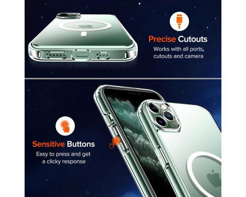 Прозорий магнітний чохол ivoler для iPhone 11 Pro