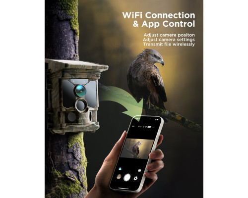 Мисливська камера CEYOMUR 4K з сонячною панеллю WiFi/Bluetooth