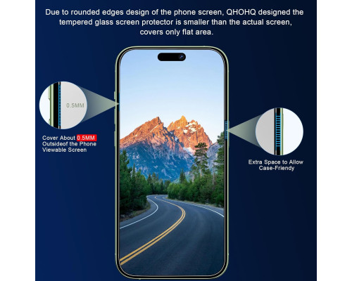 Захисна плівка для екрану QHOHQ з 3 частин для iPhone 15 Plus
