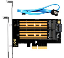 Адаптер GLOTRENDS PA12 Dual M.2 SSD PCIe X4 без радіатора