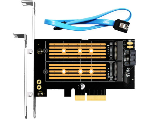Адаптер GLOTRENDS PA12 Dual M.2 SSD PCIe X4 без радіатора