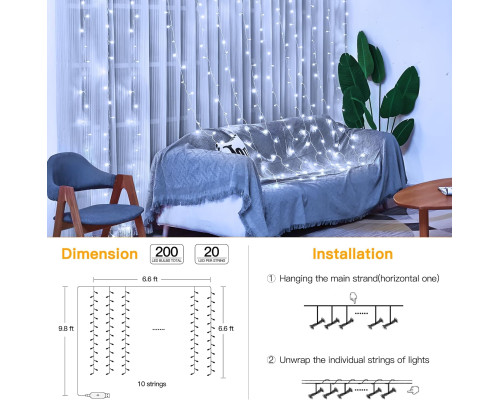 Гірлянда Ollny Curtain Lights 2х2м