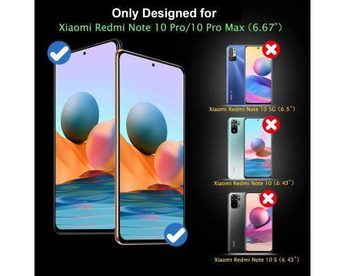 Захисна плівка для екрану QHOHQ з 3 частин для Xiaomi Redmi Note 10 Pro/Note 10 Pro MAX