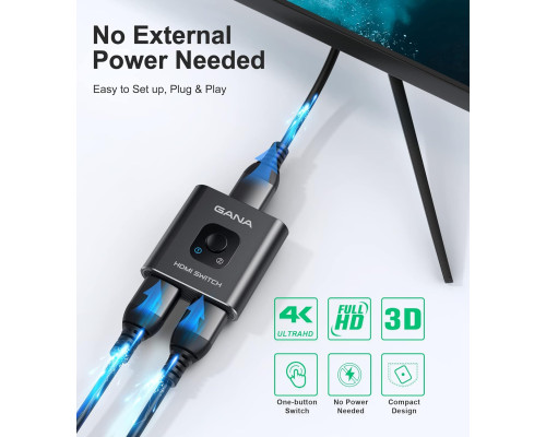 Перемикач HDMI GANA 4K для мультимедійних пристроїв