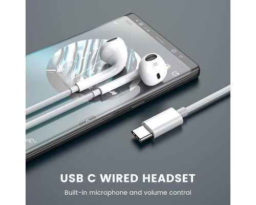 Дротові навушники з мікрофоном для смартфонів з інтерфейсом USB C (Комплект 2 шт)