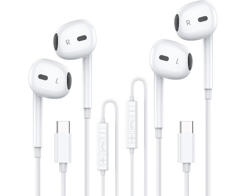 Дротові навушники з мікрофоном для смартфонів з інтерфейсом USB C (Комплект 2 шт)