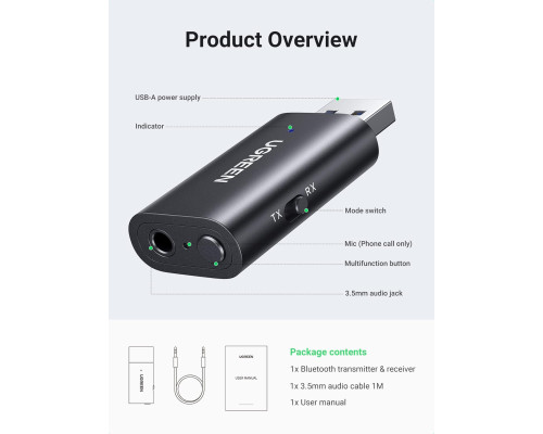 2 в 1 Bluetooth-передавач та приймач