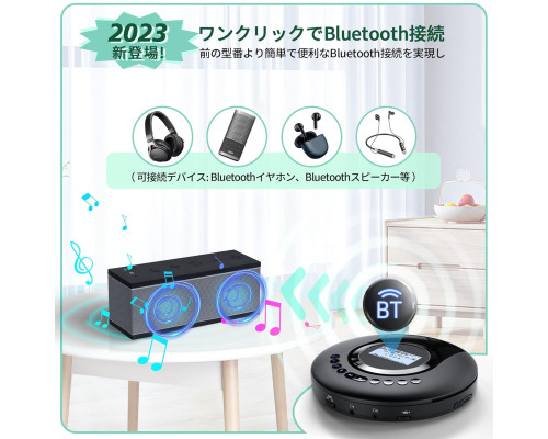 Портативний CD-програвач Bluetooth 5.2 з FM-радіо та записом REC