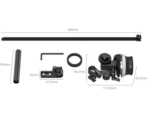 Компактний Follow Focus SmallRig 3010C з A/B-стопами та ременем для кільця шестерні (до 114 мм)