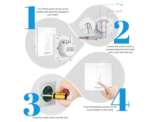 Розумний вимикач для рольставнів Maxcio WiFi