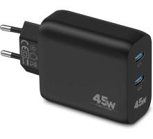 Зарядний пристрій USB-C потужністю 45 Вт та двома портами для швидкого заряджання