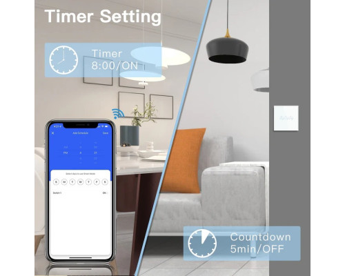 3-х канальний (з нейтраллю) вимикач світла Bseed Smart Wifi