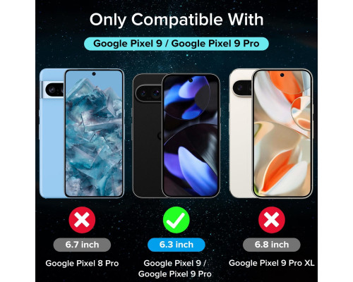 Прозорий чохол для Google Pixel 9 / Google Pixel 9 Pro + 3 захисні скла