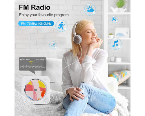 Портативний CD-плеєр KC-718 з Bluetooth та акумулятором 2600 мАг