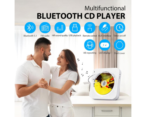 Портативний CD-плеєр KC-718 з Bluetooth та акумулятором 2600 мАг