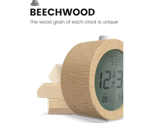 Цифровий дерев'яний будильник aboveClock