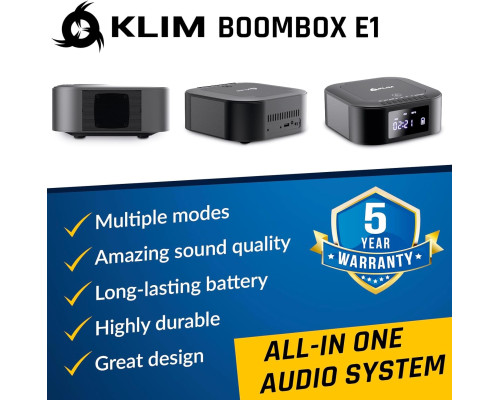 Портативна аудіосистема KLIM Boombox E1 з CD-програвачем/FM/Bluetooth/USB
