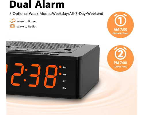 Будильник iTOMA з FM-радіо та Bluetooth