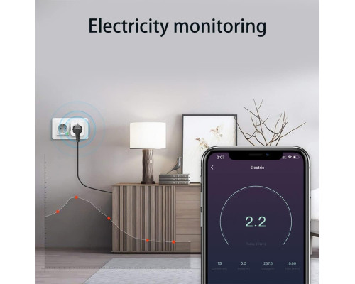 Електрична розетка для розумного будинку 16A ZigBee Tuya WiFi EU