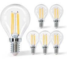 Світлодіодна лампа Aigostar Filament E14, тепле світло, 2700K, 4 Вт. 5шт.