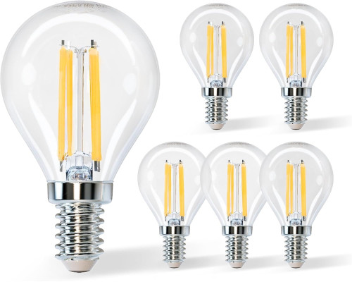 Світлодіодна лампа Aigostar Filament E14, тепле світло, 2700K, 4 Вт. 5шт.
