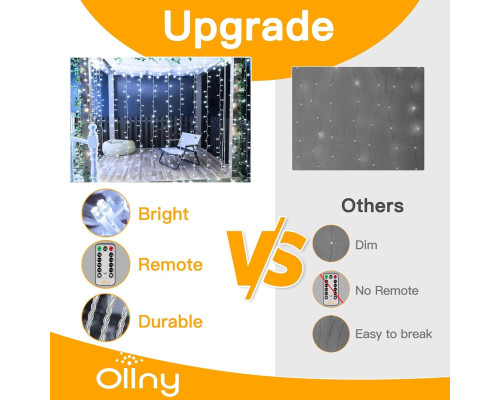 Водонепроникна гірлянда Ollny Curtain Lights для приміщень