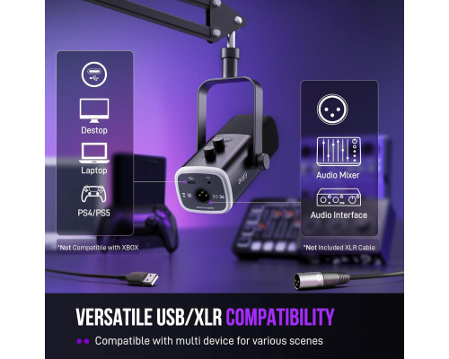 Ігровий мікрофон з кронштейном FIFINE XLR/USB