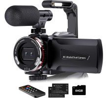 Відеокамера Dumjug 64 МП UHD із зовнішнім мікрофоном