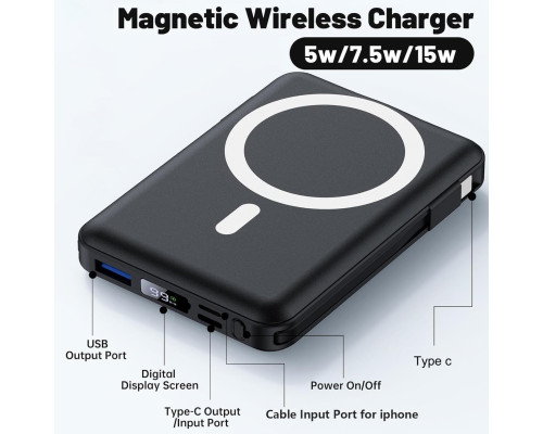 Бездротовий магнітний зарядний пристрій 10000 мАг MagSafe