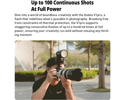 Фотоспалах Godox V1 Pro C з круглою головкою для камер Canon Speedlite