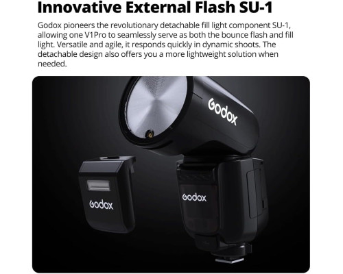 Фотоспалах Godox V1 Pro C з круглою головкою для камер Canon Speedlite