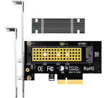 Адаптер GLOTRENDS PA09-HS M.2 NVMe - PCIe 4.0 X4 з радіатором M.2 для твердотільного накопичувача M.2 NVMe