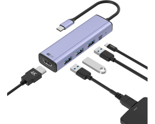 Концентратор IVSHOWCO USB-C (5-в-1) з дисплеєм 4K HDMI