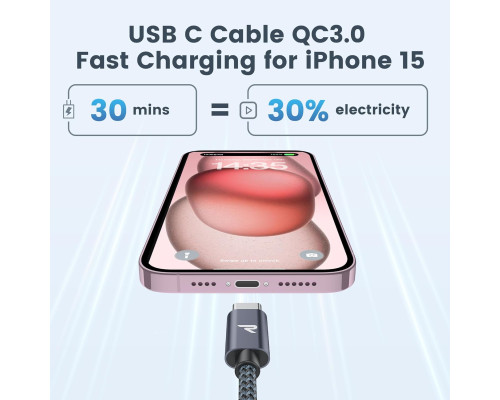 Кабель для швидкого заряджання RAMPOW USB C 1 м