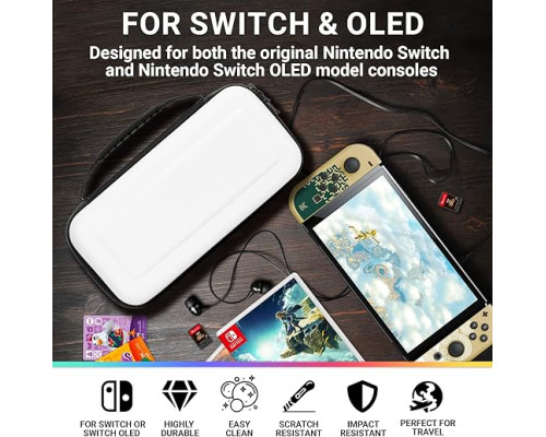 Чохол для консолі Nintendo Switch OLED з аксесуарами та відсіком для зберігання ігор