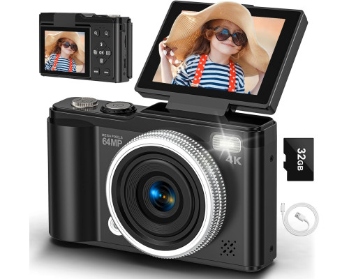 Цифрова камера 4K з екраном, який повертається на 180