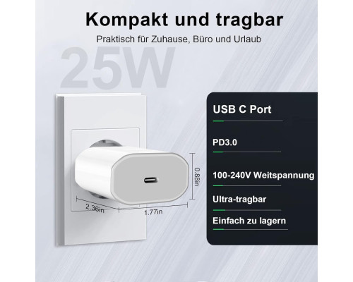 Адаптер USB C потужністю 25 Вт для iPhone ipremium