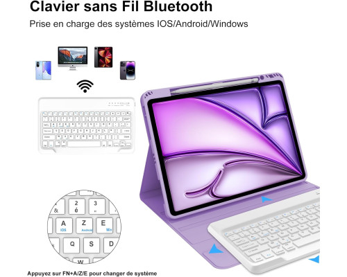 Клавіатура JADEMALL AZERTY із французькою розкладкою для iPad Air 13 дюймів