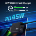 Зарядний пристрій CREAPICO Dual USB C потужністю 45 Вт та кабелем Type C