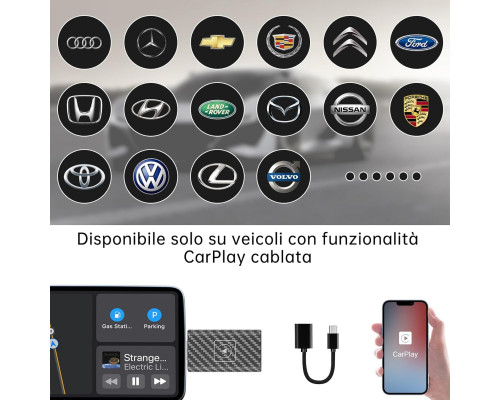 Бездротовий адаптер Astrobrights CarPlay для iOS для автомобіля