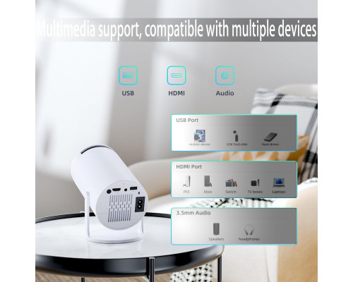 Міні-проектор з Bluetooth, підтримка 4K 1080P