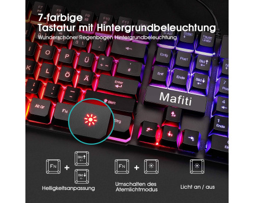 Комплект ігрової клавіатури та миші Mafiti