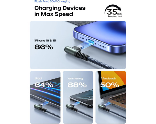 Кабель AINOPE USB C - USB C 60 Вт (комплект 2 шт)