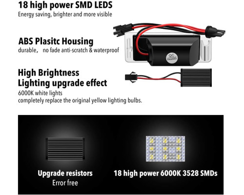 Світлодіодний ліхтар підсвічування номерного знака WinPower 18 SMD 6000K (Комплект 2шт)