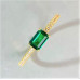 Жіноча каблучка Bellitia Jewelry зі срібла 925 проби з позолотою, камінь смарагд, розмір 51(16,2)