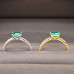 Жіноча каблучка Bellitia Jewelry зі срібла 925 проби з позолотою, камінь смарагд, розмір 51(16,2)
