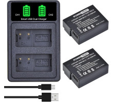 Комплект акумуляторів PowerTrust DMW-BLC12 та USB-зарядний пристрій для камер Panasonic Lumix