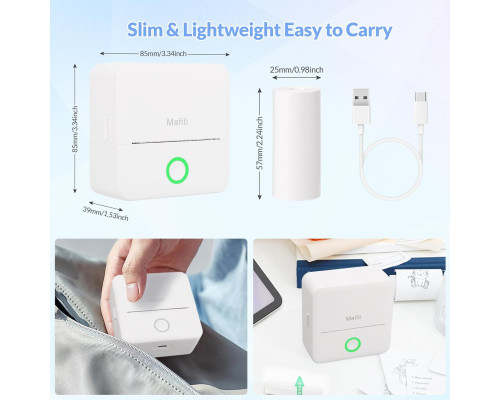 Портативний кишеньковий термопринтер Mafiti Inkless Bluetooth Mini Wireless